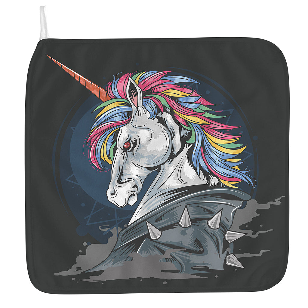 Punk Unicorn Print Hand Towel