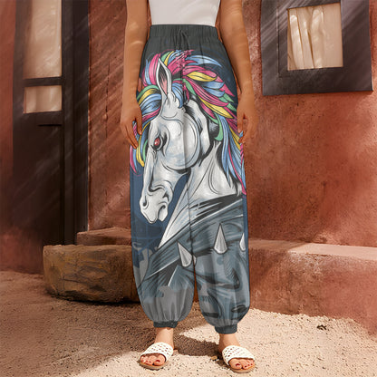 Punk Unicorn Print Harem Pants