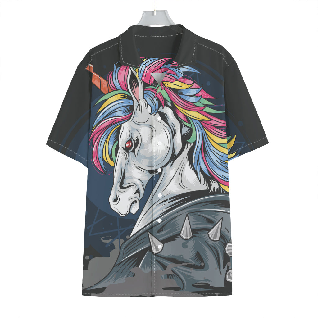 Punk Unicorn Print Hawaiian Shirt