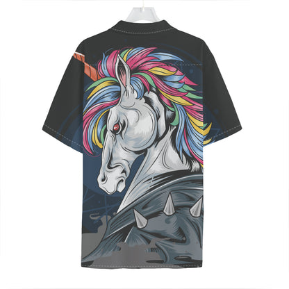 Punk Unicorn Print Hawaiian Shirt