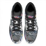 Punk Unicorn Print High Top Leather Sneakers