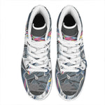 Punk Unicorn Print High Top Leather Sneakers