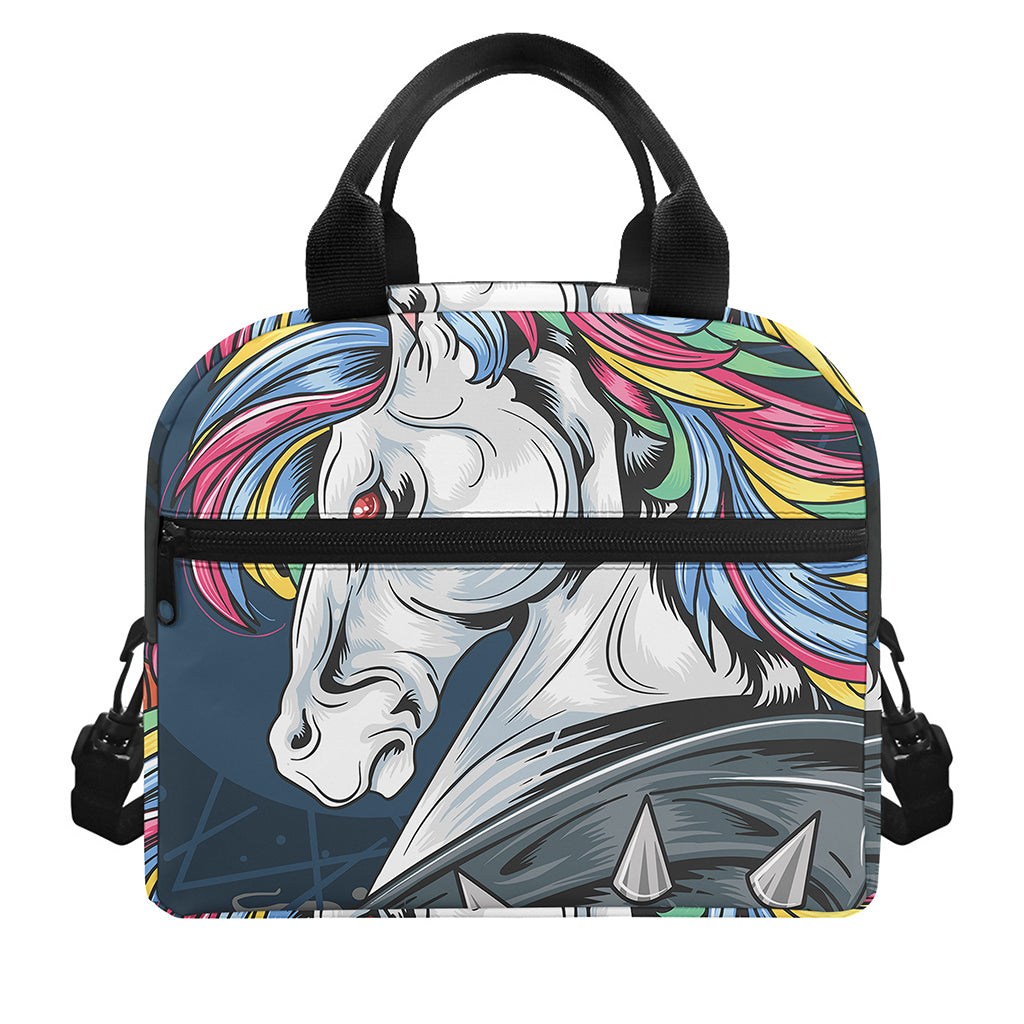 Punk Unicorn Print Insulated Lunch Bag