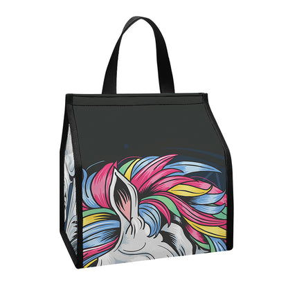 Punk Unicorn Print Insulated Lunch Tote