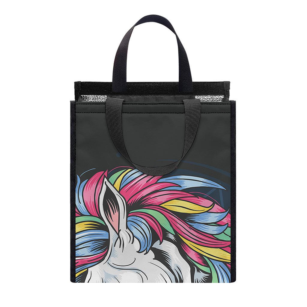 Punk Unicorn Print Insulated Lunch Tote