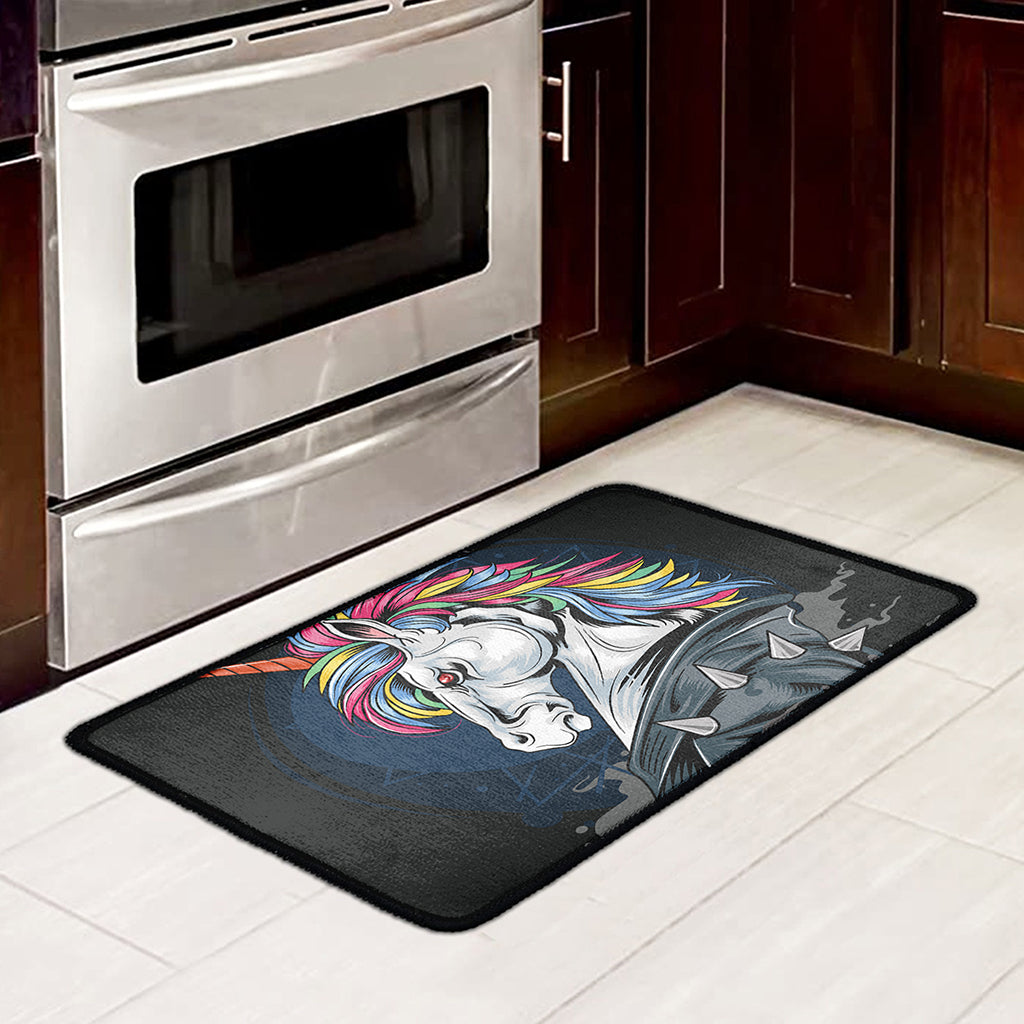 Punk Unicorn Print Kitchen Mat