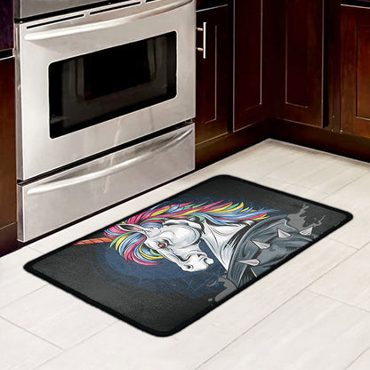 Punk Unicorn Print Kitchen Mat
