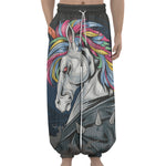 Punk Unicorn Print Lantern Pants