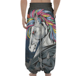 Punk Unicorn Print Lantern Pants
