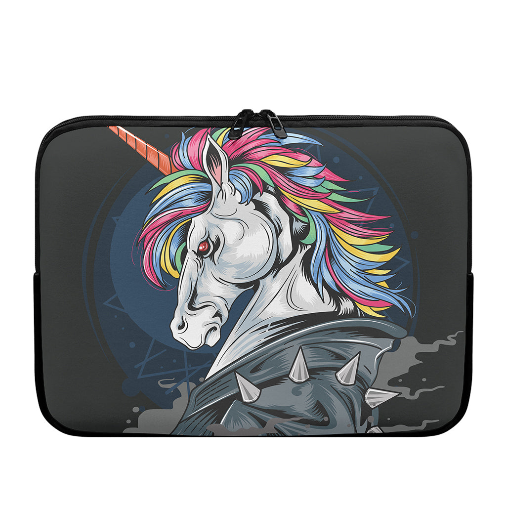 Punk Unicorn Print Laptop Sleeve