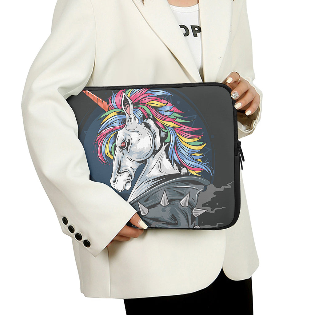 Punk Unicorn Print Laptop Sleeve