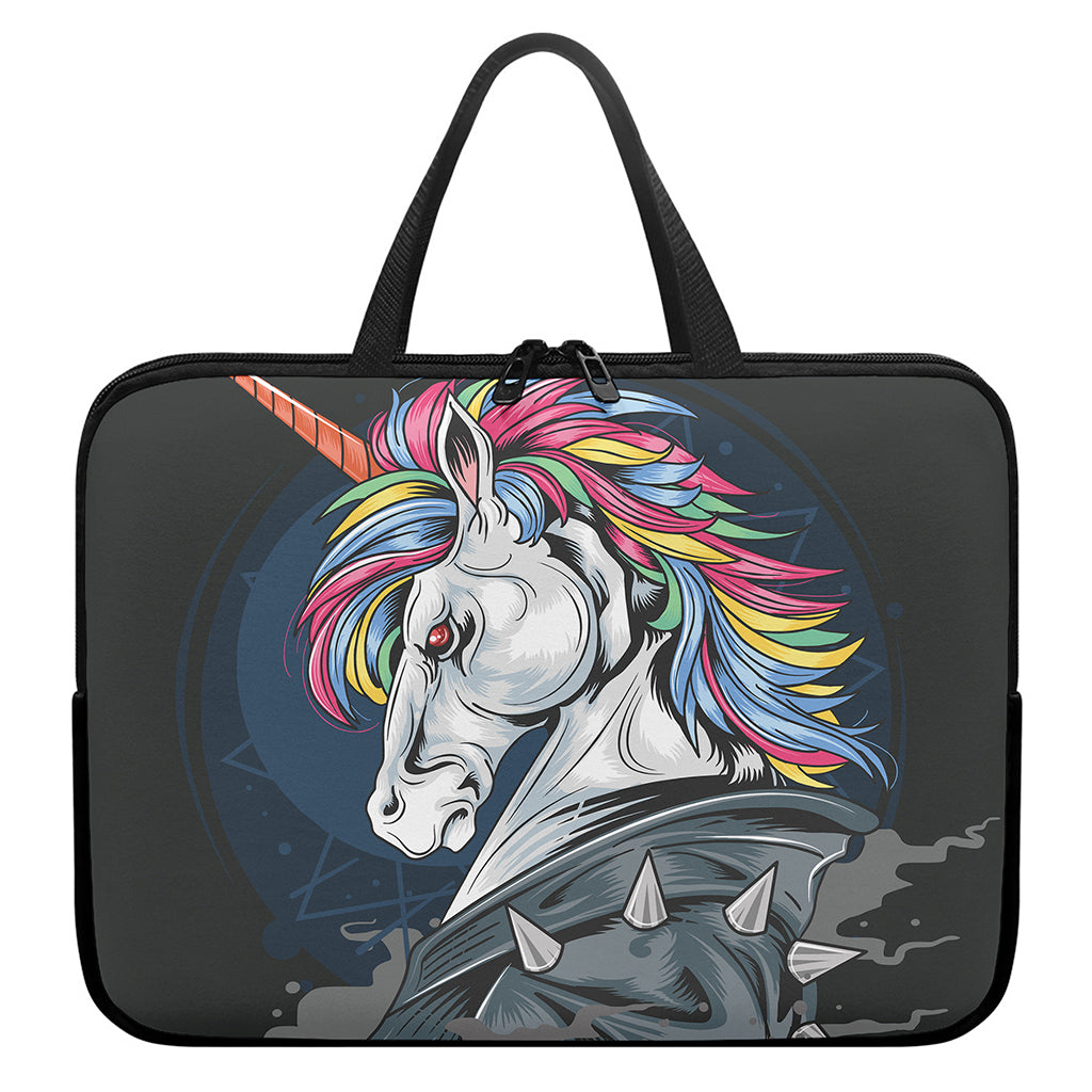 Punk Unicorn Print Laptop Sleeve With Handle