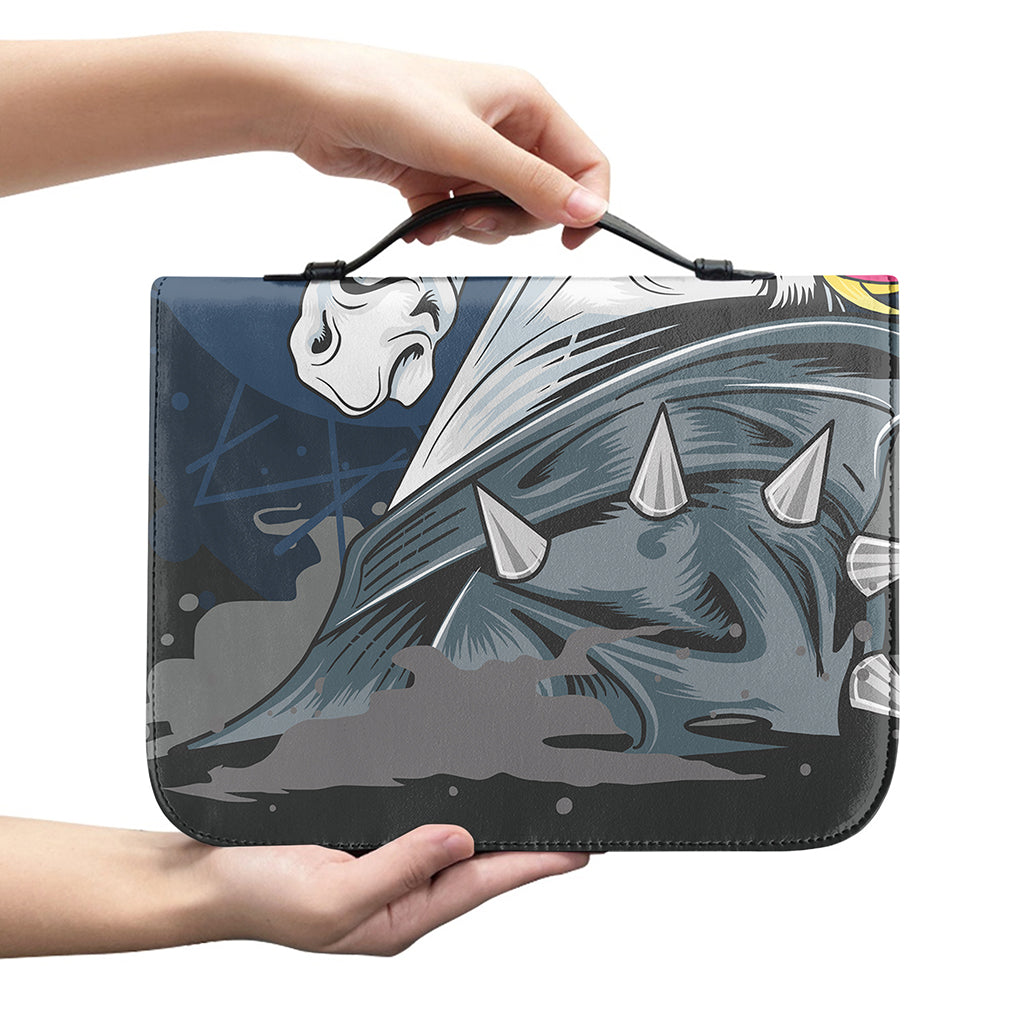 Punk Unicorn Print Leather Bible Cover