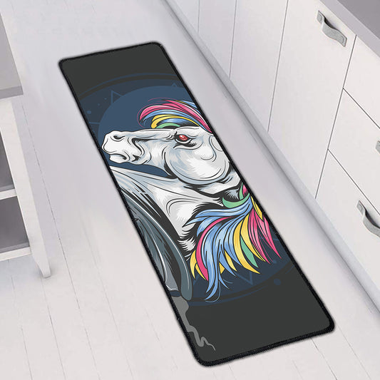Punk Unicorn Print Long Kitchen Mat