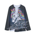 Punk Unicorn Print Long Sleeve Short Coat