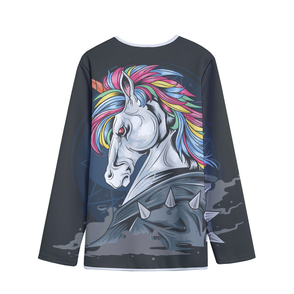 Punk Unicorn Print Long Sleeve Short Coat