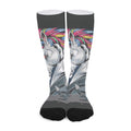 Punk Unicorn Print Long Socks