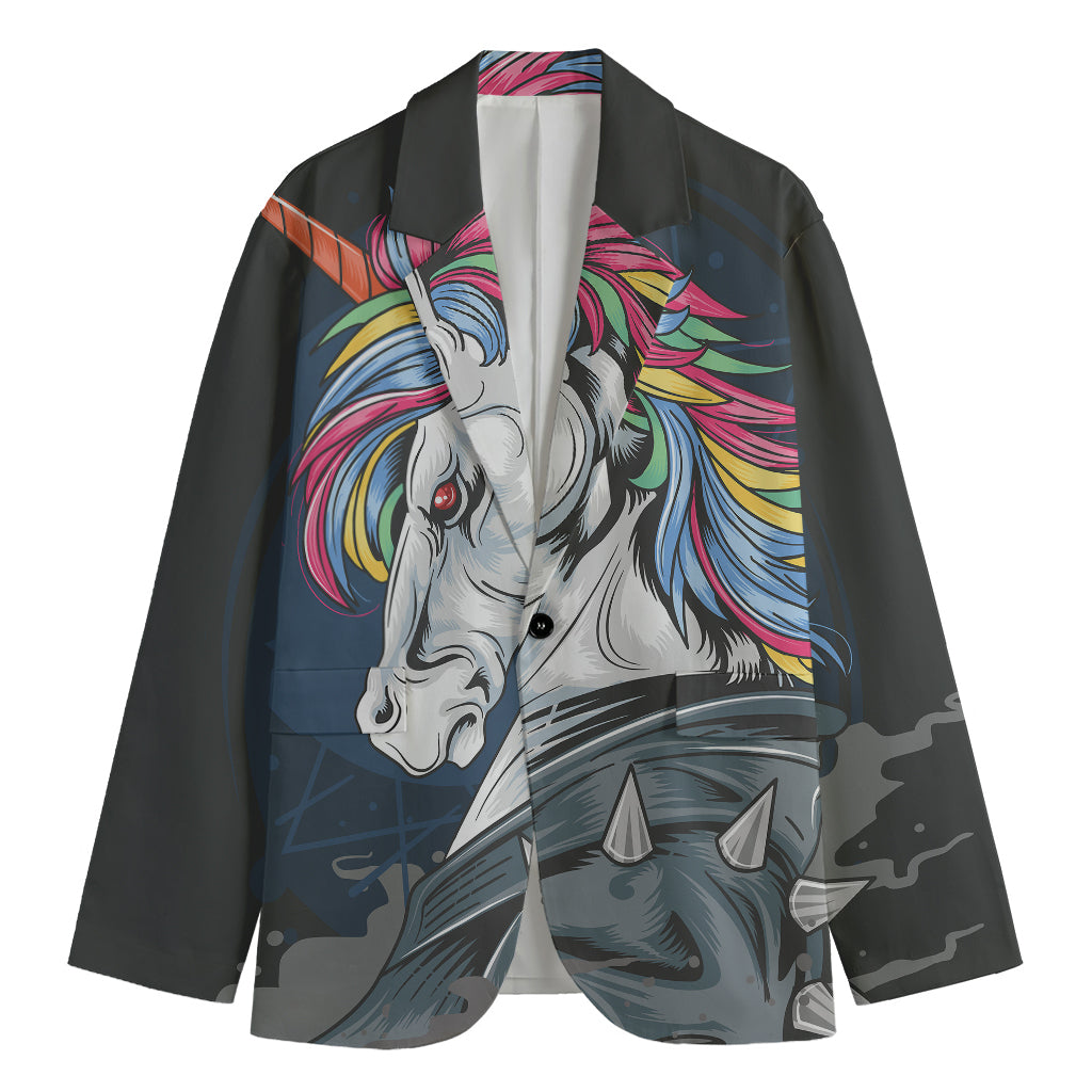 Punk Unicorn Print Men's Blazer