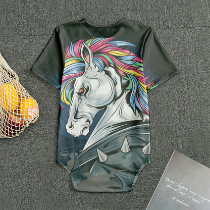 Punk Unicorn Print Men's Bodysuit