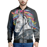 Punk Unicorn Print Men's Bomber Jacket