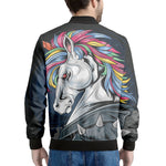 Punk Unicorn Print Men's Bomber Jacket