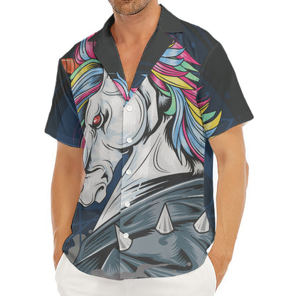 Punk Unicorn Print Men's Deep V-Neck Shirt