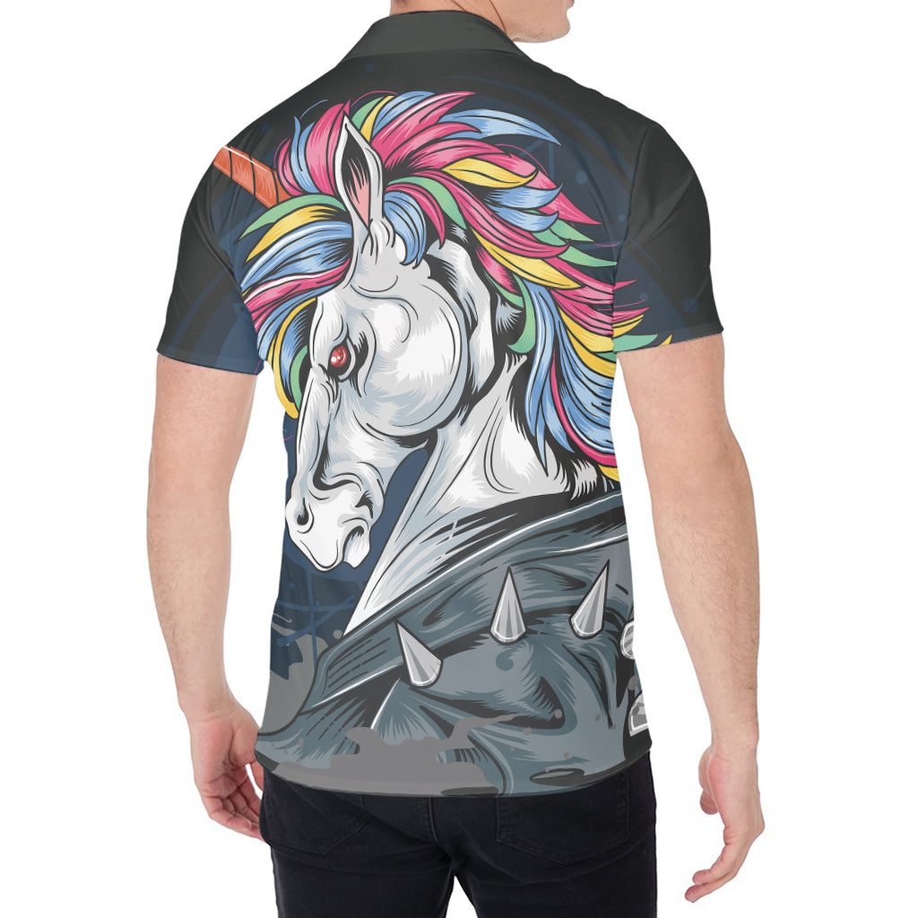 Punk Unicorn Print Men's Shirt