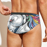 Punk Unicorn Print Men's Swim Briefs