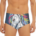 Punk Unicorn Print Men's Triangle Swim Briefs