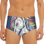 Punk Unicorn Print Men's Triangle Swim Briefs