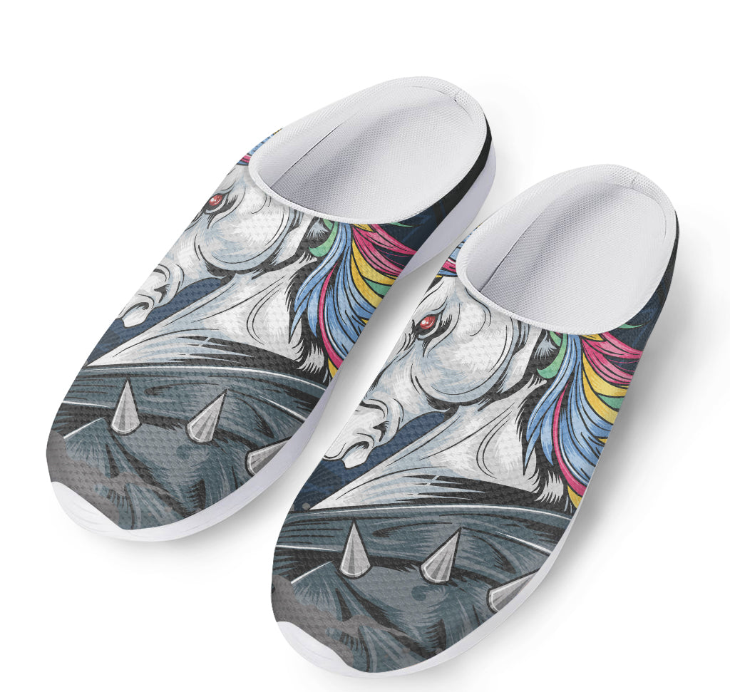 Punk Unicorn Print Mesh Casual Shoes