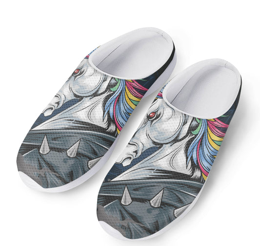Punk Unicorn Print Mesh Casual Shoes