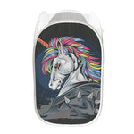 Punk Unicorn Print Mesh Laundry Hamper