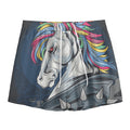 Punk Unicorn Print Mesh Shorts