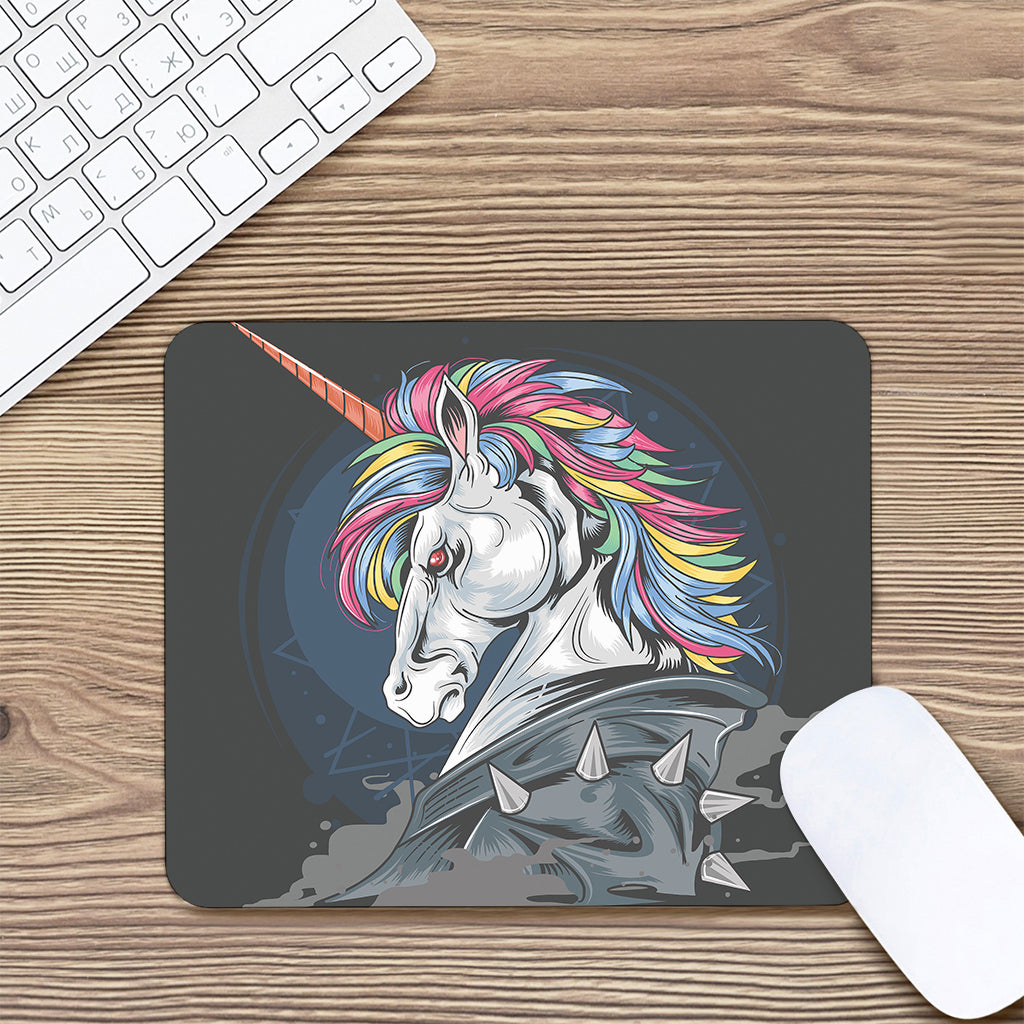 Punk Unicorn Print Mouse Pad