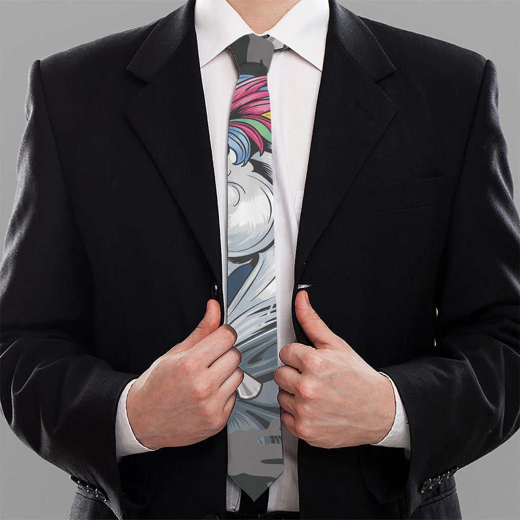 Punk Unicorn Print Necktie