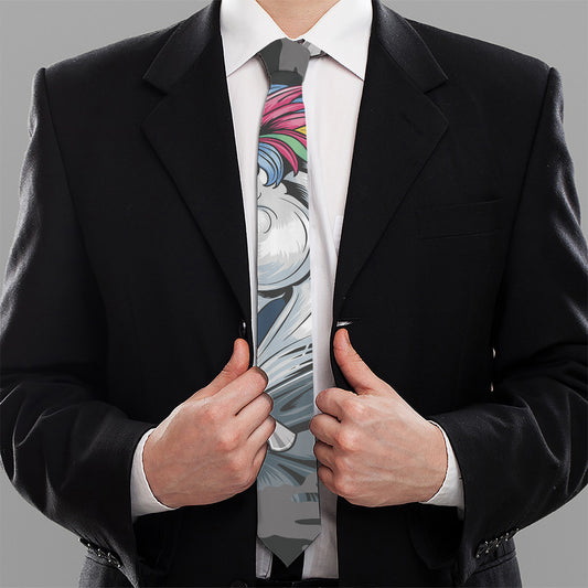 Punk Unicorn Print Necktie