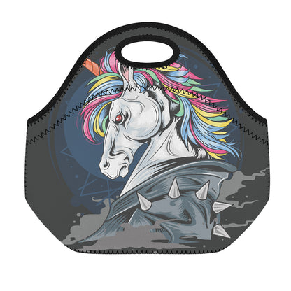 Punk Unicorn Print Neoprene Lunch Bag