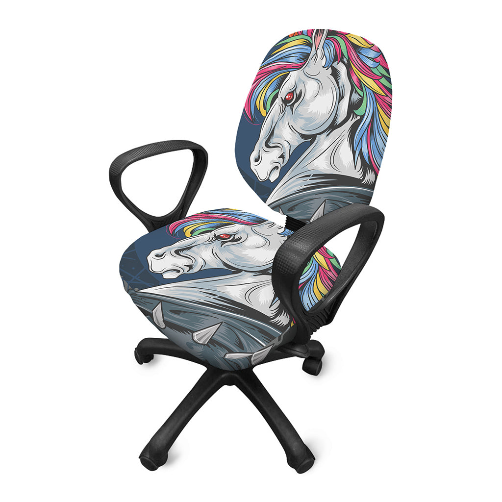 Punk Unicorn Print Office Chair Cover