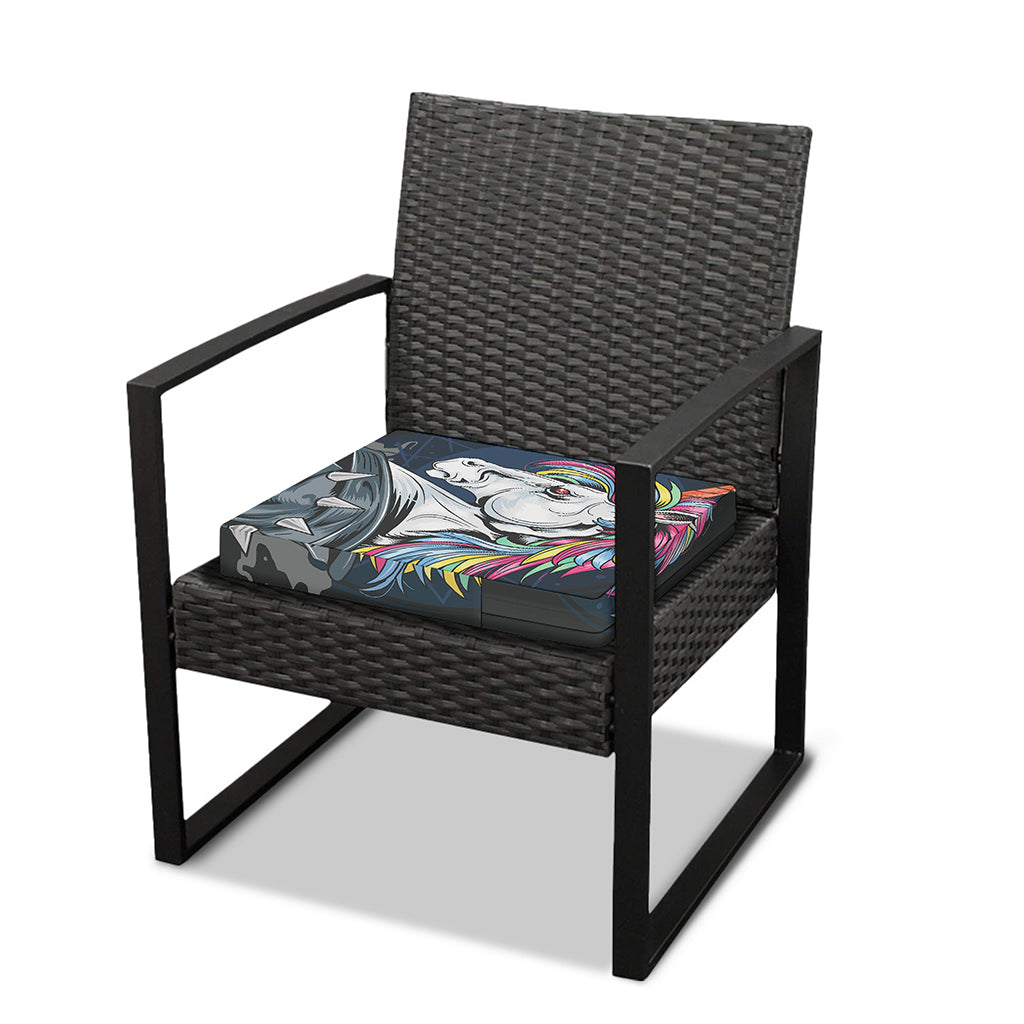 Punk Unicorn Print Outdoor Seat Cushion Cover