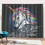 Punk Unicorn Print Pencil Pleat Curtains