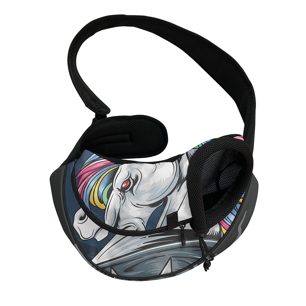 Punk Unicorn Print Pet Sling Carrier