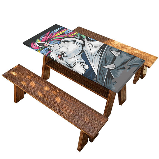 Punk Unicorn Print Picnic Table Cover