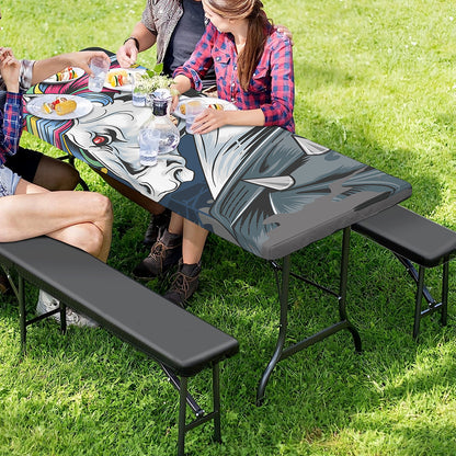 Punk Unicorn Print Picnic Table Cover