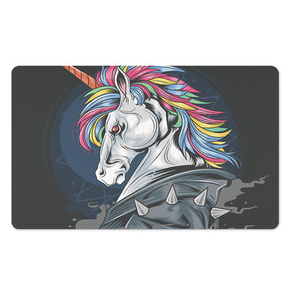 Punk Unicorn Print Polyester Doormat