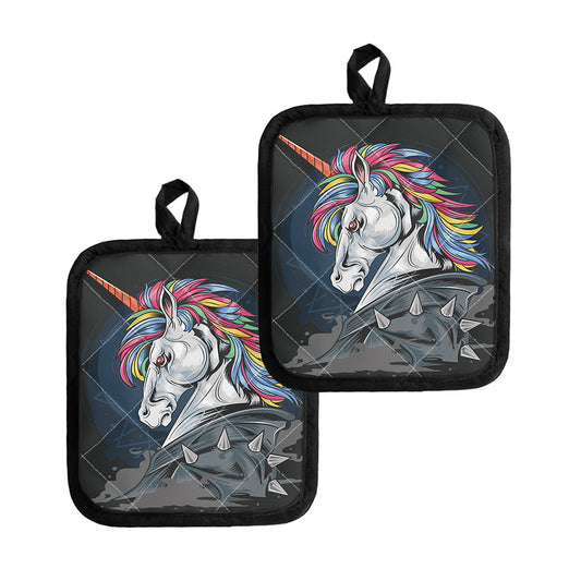 Punk Unicorn Print Pot Holders