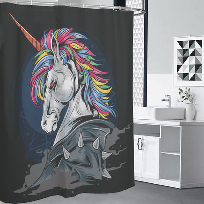 Punk Unicorn Print Premium Shower Curtain