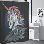 Punk Unicorn Print Premium Shower Curtain