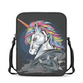 Punk Unicorn Print Rectangular Crossbody Bag