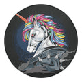 Punk Unicorn Print Round Blanket